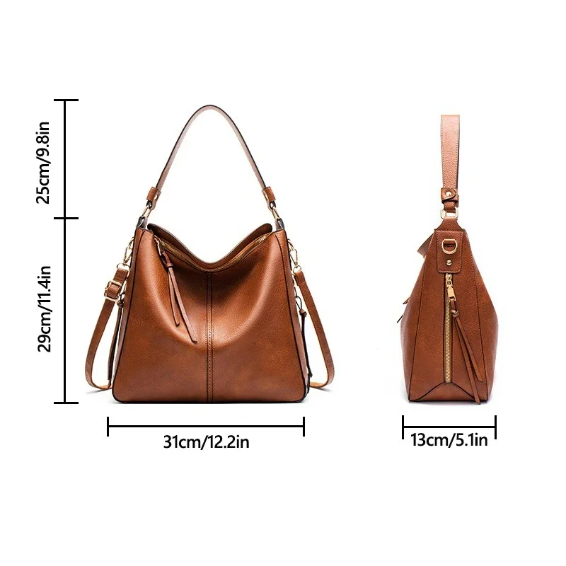 Womens Multifunctional Ladies Tote Retro Fashion Casual Large Handbag PU Leather Ladies Shopping Travelling Backpacks