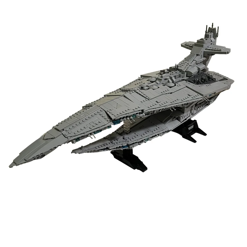 

New Space Movie MOC Sci-Fi Split-Type Heavy Cruiser with Stand, Space Dreadnought Building Block Model Assembly Toy Gift Set