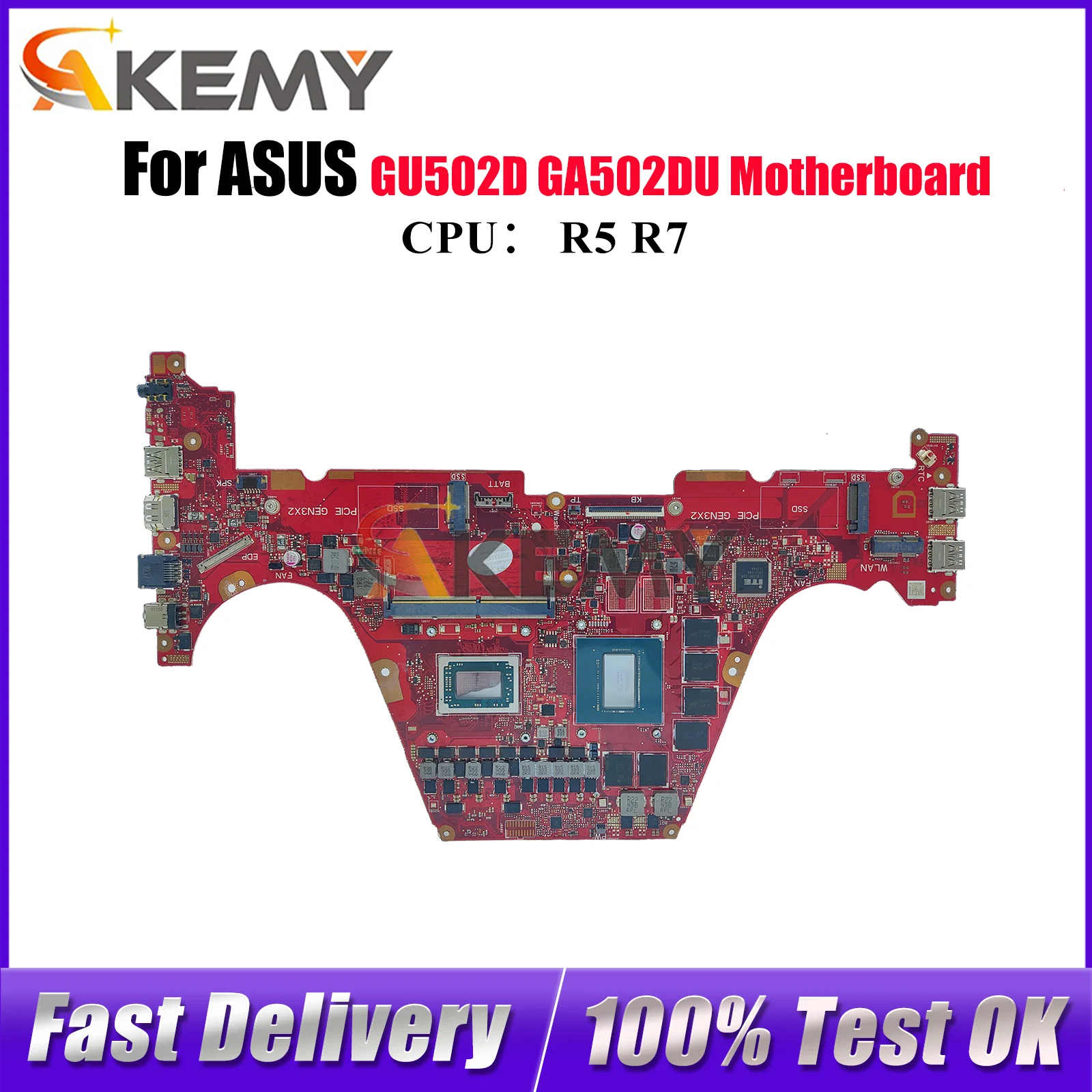 

GA502DU Laptop Motherboard For ASUS ROG Zephyrus G15 GA502D GU502D GA502DU Notebook Mainboard With R5 R7 CPU 100% tests OK stk