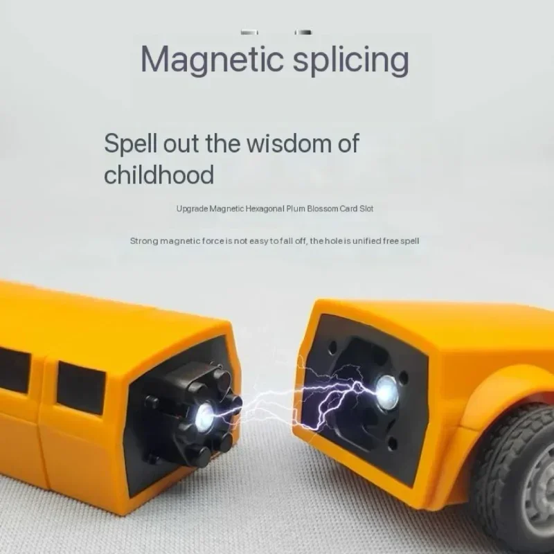 Coche de ingeniería de transformación magnética para niños, juguetes ensamblados con caja de almacenamiento, Robot de transformación, bloques magnéticos