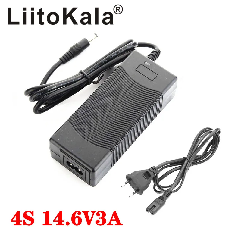 LiitoKala 12V charger 14.6V 5A Charger 4S 14.4V 3A LiFePO4 battery 14.4V LiFePO4 Battery Charger Input 100-240V Safety Stable