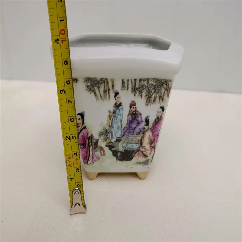 China Porcelain Flower Pot Pink  The Seven Sages of the Bamboo Grove Patterned Indoor Outdoor Plant Pot