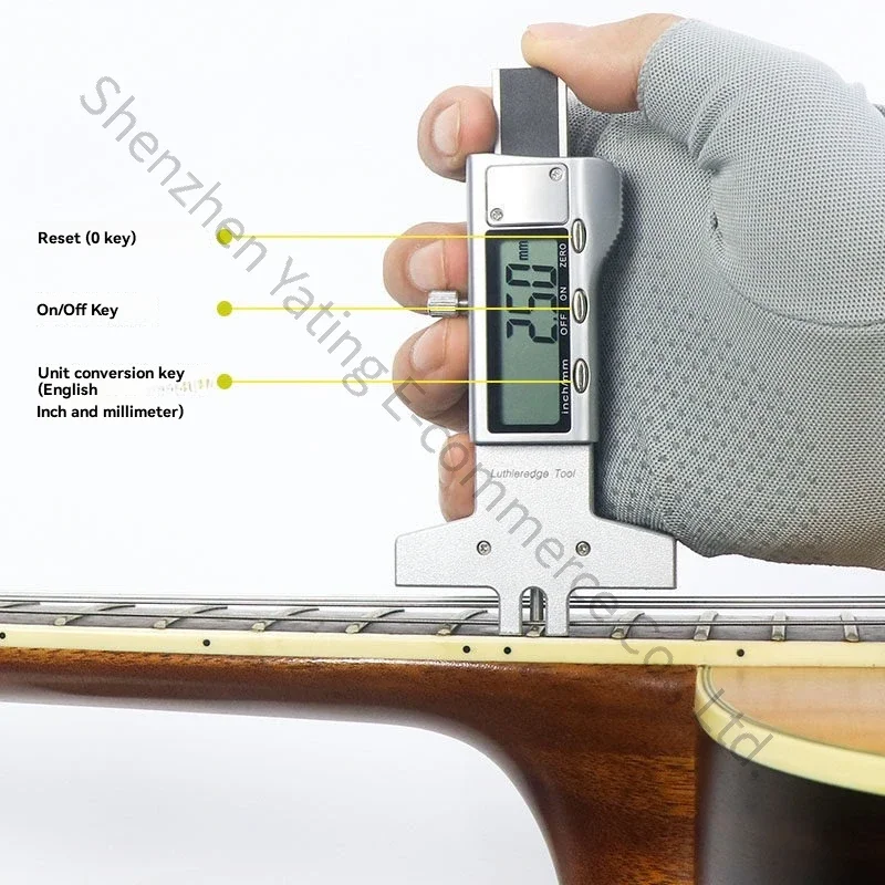 

String height measuring dial gauge, guitar digital string distance gauge, folk and electric guitar repair tools