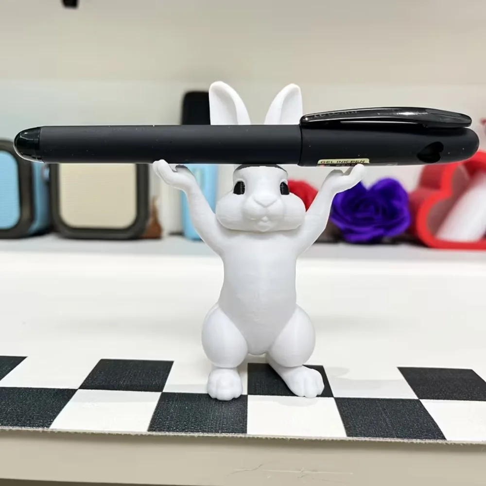 Cute Bunny Pen Holder Desk Organizer Funny Rabbit Pencil Holder Office Home Desktop Decor Kawaii Stationery Gifts for Coworkers