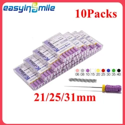 Easyinsmile Dental K Files Endodontic Stainless Steel Root Canal File #6 #8 #10 #15 #20 #25 #30 #15-40 #45-80 Durable 21/25/31MM