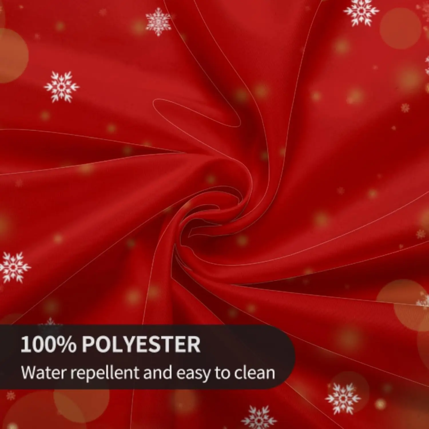 مفرش طاولة مستدير من رقاقات الثلج الشتوية، مفرش طاولة ثلج باللون الأحمر والذهبي والأبيض مقاس 60 بوصة لتناول الطعام في المطبخ، بوليستر لعيد الميلاد #5