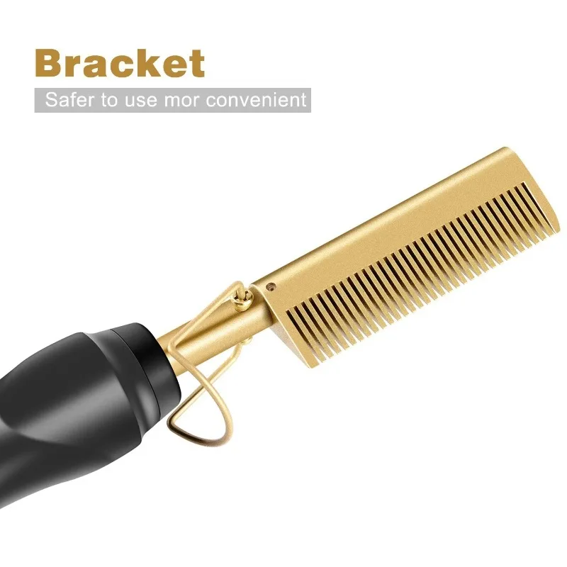 Electric Hot Heating Comb Hair Straightener Heat Pressing Combs Wet and Dry Hair Iron Straightening Brush Hair Styling Tools