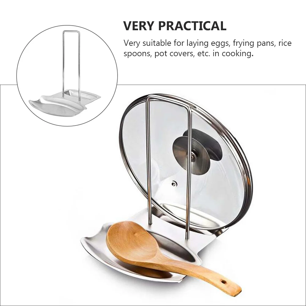 

Kitchen Utensil Rack Stainless Steel Lid Spoon Rest Easy Clean Kitchen Utensils Holder Spoon and Pot Lid Rack