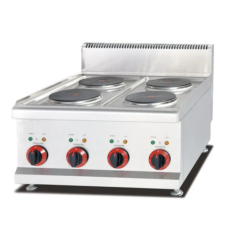 

Commercial stainless steel desktop electric four-head cooking stove four-head flat-head stove electric four-eye stove