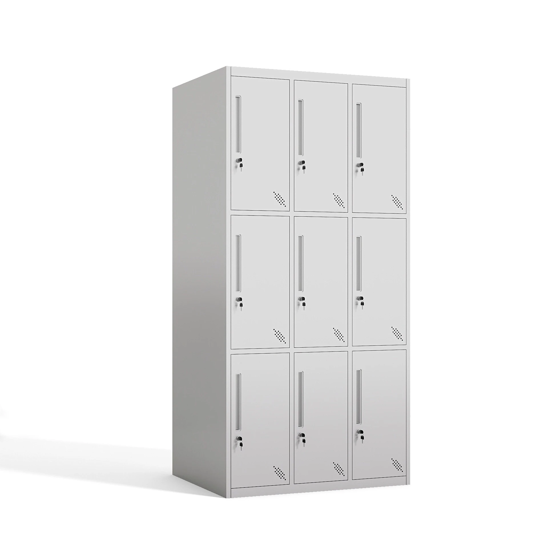 Homniture Modern Steel 9-Door Metal Wardrobe & Gym School Locker With Durable Design And Large Capacity