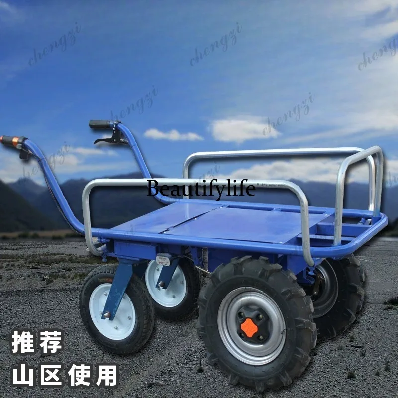 

A81 electric trolley three-wheeled chicken bus greenhouse orchard flat lithium battery agricultural transporter