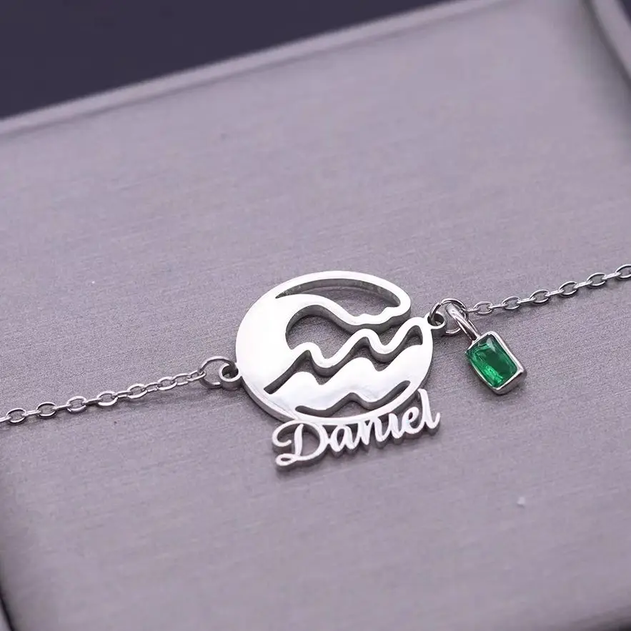 Todorova Custom Name Bracelet Mountain Wave Adventure Awaits Ocean Mountain Wanderlust Jewelry for Women Girls