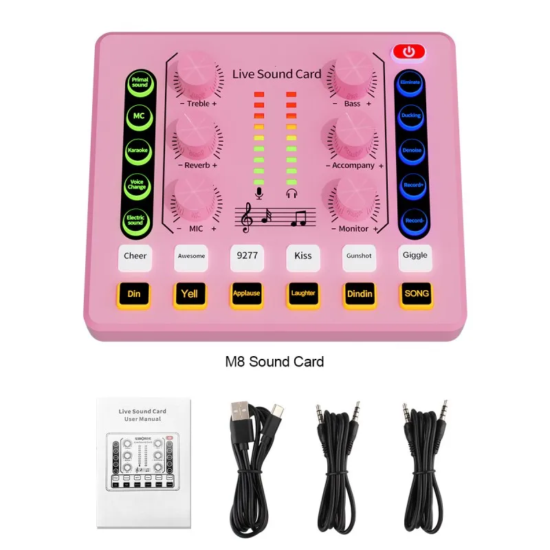 Аудиоинтерфейс с DJ-микшером, эффектами живой звуковой карты и устройством изменения голоса, эффект потоковой передачи в реальном времени/подкастинга/игр