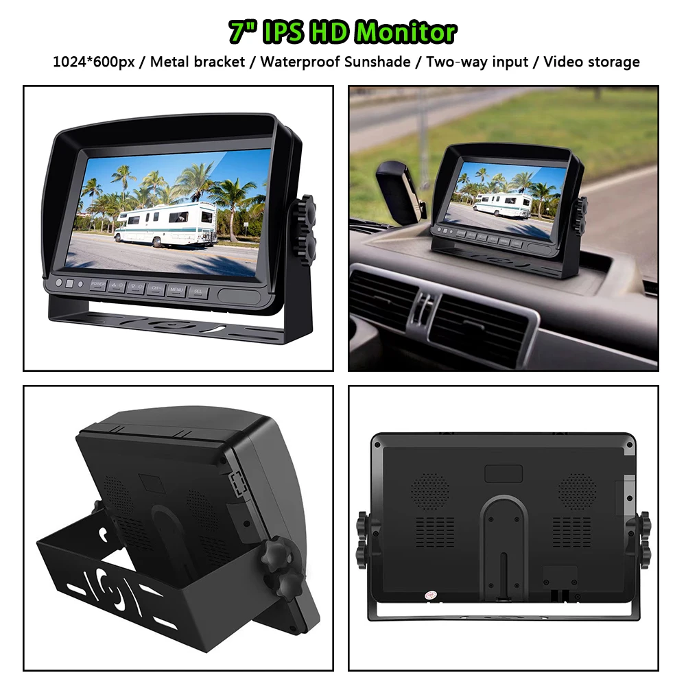 โลหะทนทาน Ahd รถ Dual กล้องด้านหลังรถยกไร้สาย Bsd กล้อง Good Night View ไฟแม่เหล็กสําหรับรถบรรทุกส้อม