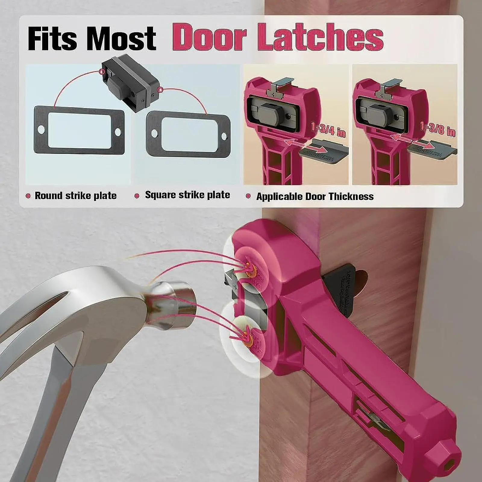 All in One Door Latch Mortise Chisel Tool Adjustable 90 Degree Fence for Home Door Knob and Handle Fitting