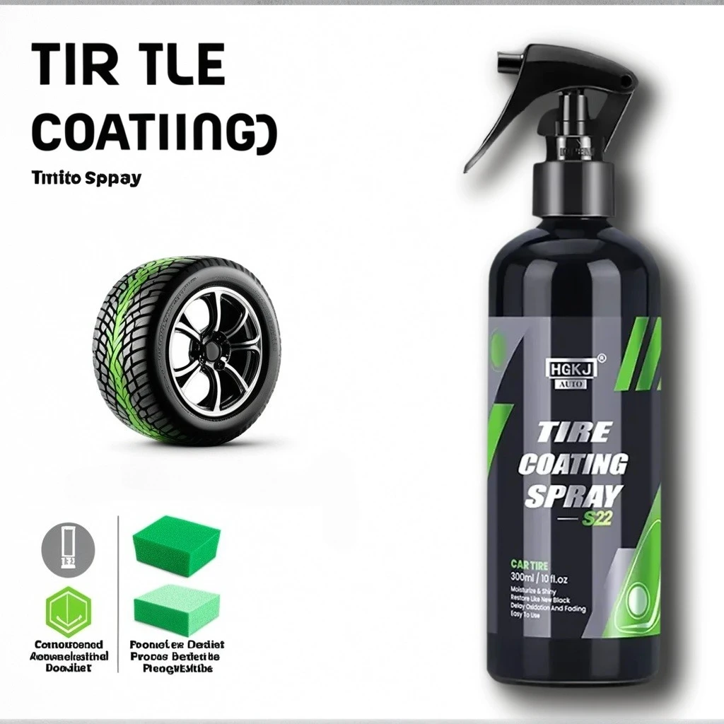 

​​Car Tyre Gloss HGKJ S22 - Hydrophobic Sealant Spray for Wheel Re-black Shine​​