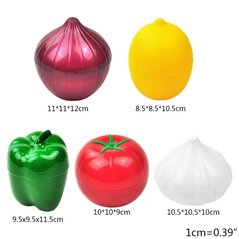 for Creative Kitchen Food Crisper Vegetable Container Onion Garlic Tomato Lemon Green Pepper Refrigerator for Fresh Storage Box