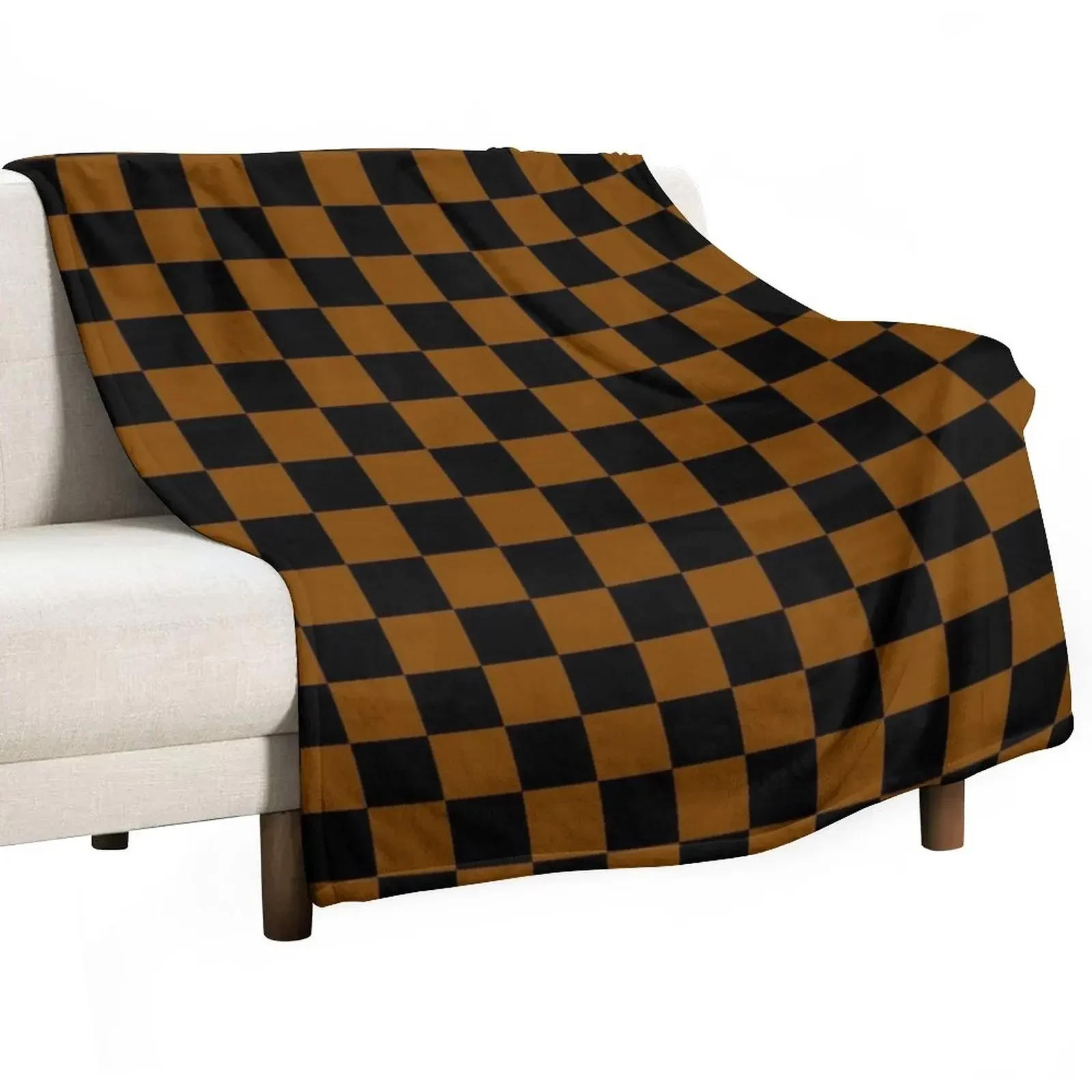 

Black and Chocolate Brown Checkerboard Throw Blanket manga Bed linens Sofa Shaggy Blankets