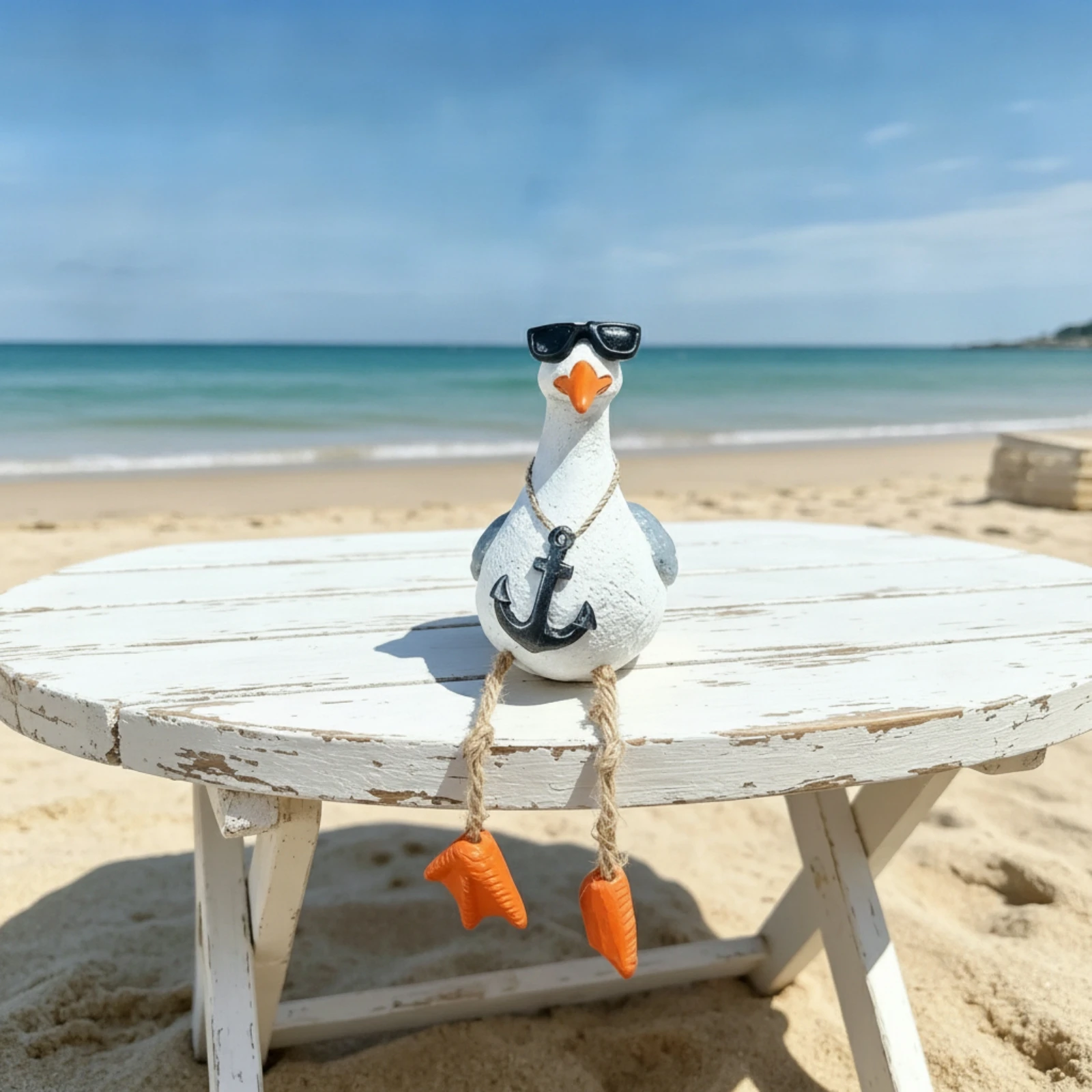 Seagull Figurine Nautical Sea Bird Figurine Bird Ornament Attractive Decor Lifelike for Shelf, Desk view 2