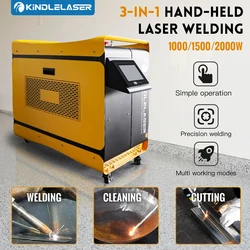 Kindlelaser 3-in-1 Hand-held Weld 1000/1500/2000W Fiber Laser Welding Machine for Paint Removal Rust Metal Cleaning