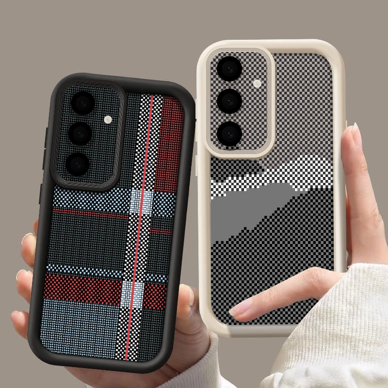 Case For Samsung Galaxy S26 S25 S24 S23 Ultra S22 S26 Plus S25 Edge S24 S21 FE Retro Striped Pattern Shockproof Soft Phone Cover