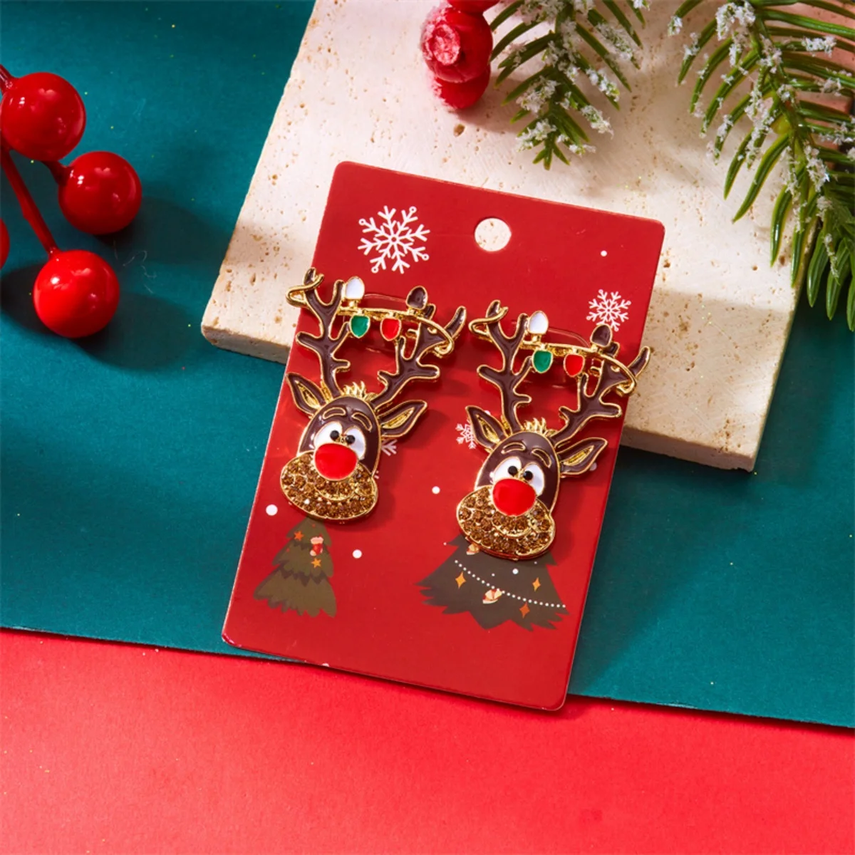 Weihnachten Ohrringe Emaille Glühbirne String Schöne Rentier Tier Tropfen Ohrring Kreative Urlaub Baumeln Schmuck Geschenke Für Frauen Männer