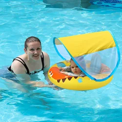 Swimbobo Child Inflatable Dinosaur Cute Swimming Seat Boat Floating Toddler Water Toy Baby Swim Rings Pool Float With Canopy