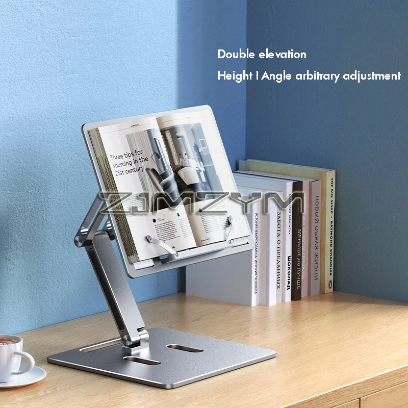 Foldable Lifting Aluminum Laptop Stand Height Angle Adjustable Reading Stand with Foldable Base Notebook Desktop iPad Stand