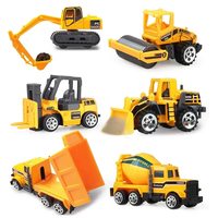 6pcs/set Kid Mini Alloy Toys Car Classic Construction Model Car Simulated Sliding Engineering Car Educational Toys for Kid Gifts