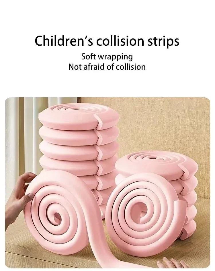 شرائط ممتصة للصدمات للأطفال بطول 2 متر، شرائط ممتصة للصدمات لسلامة الطاولة، شرائط حماية زوايا طاولة القهوة