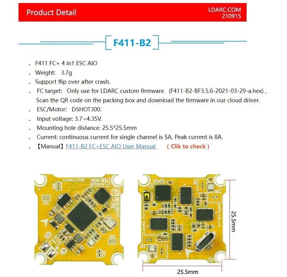 KINGKONG LDARC F4-B2 F411 F3 Brush Flight Control FC+ESC AIO racing Support Flip Over After Crash DIY Tiny 7R Mini Drone Brushed