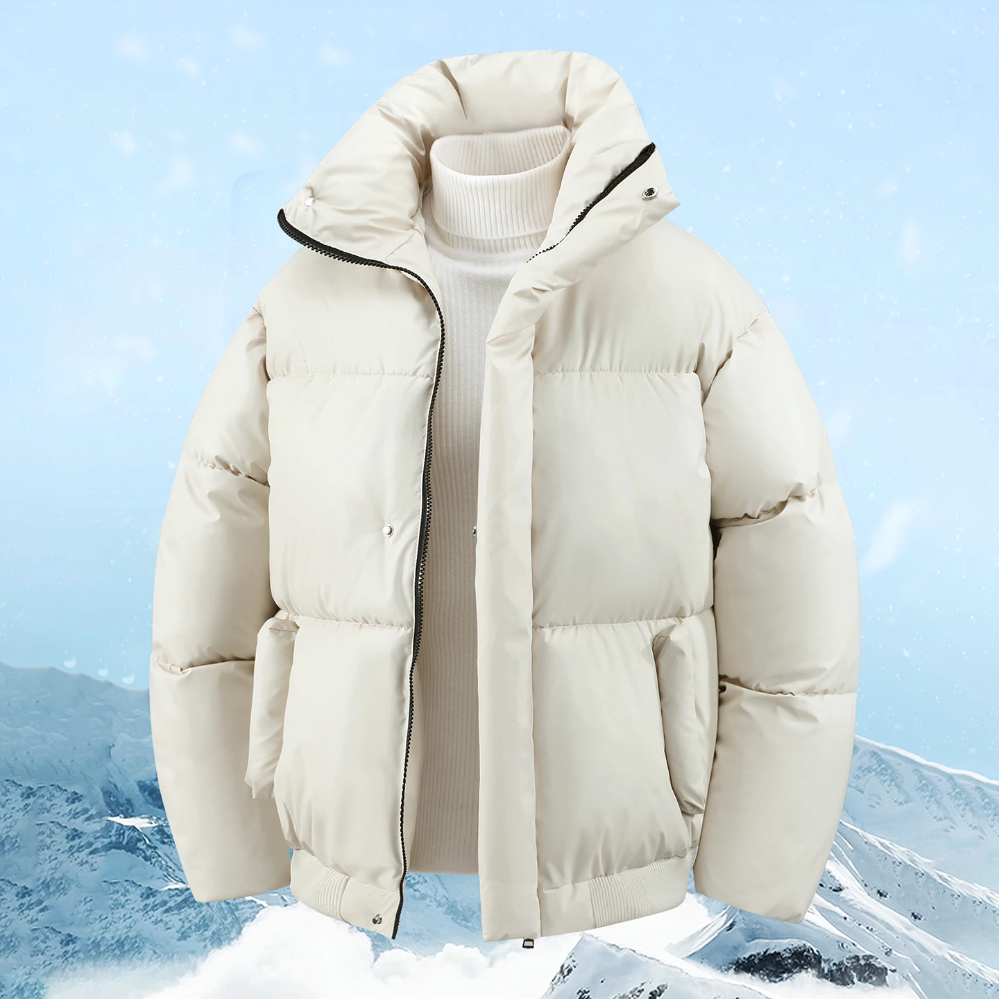 2026 New The New Winter PU Leather Cotton and Bread Jackets Are Warm, Casual, Fashionable and Cool with Stand-up Collars