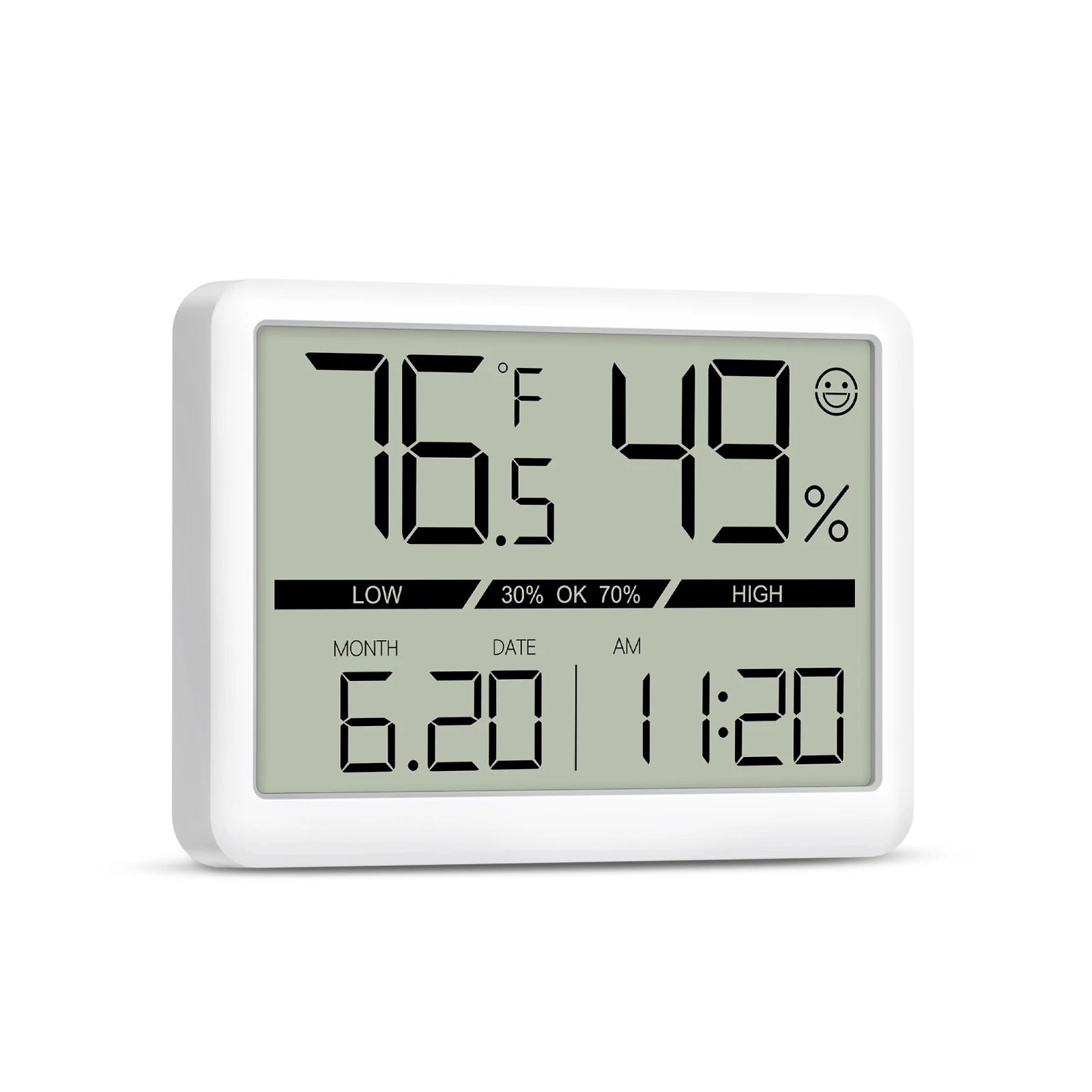 ORIA Humidity Meter Thermometer LCD Large Number Indoor Hygrometer Accurate Humidity Gauge Room Thermometer with Clock