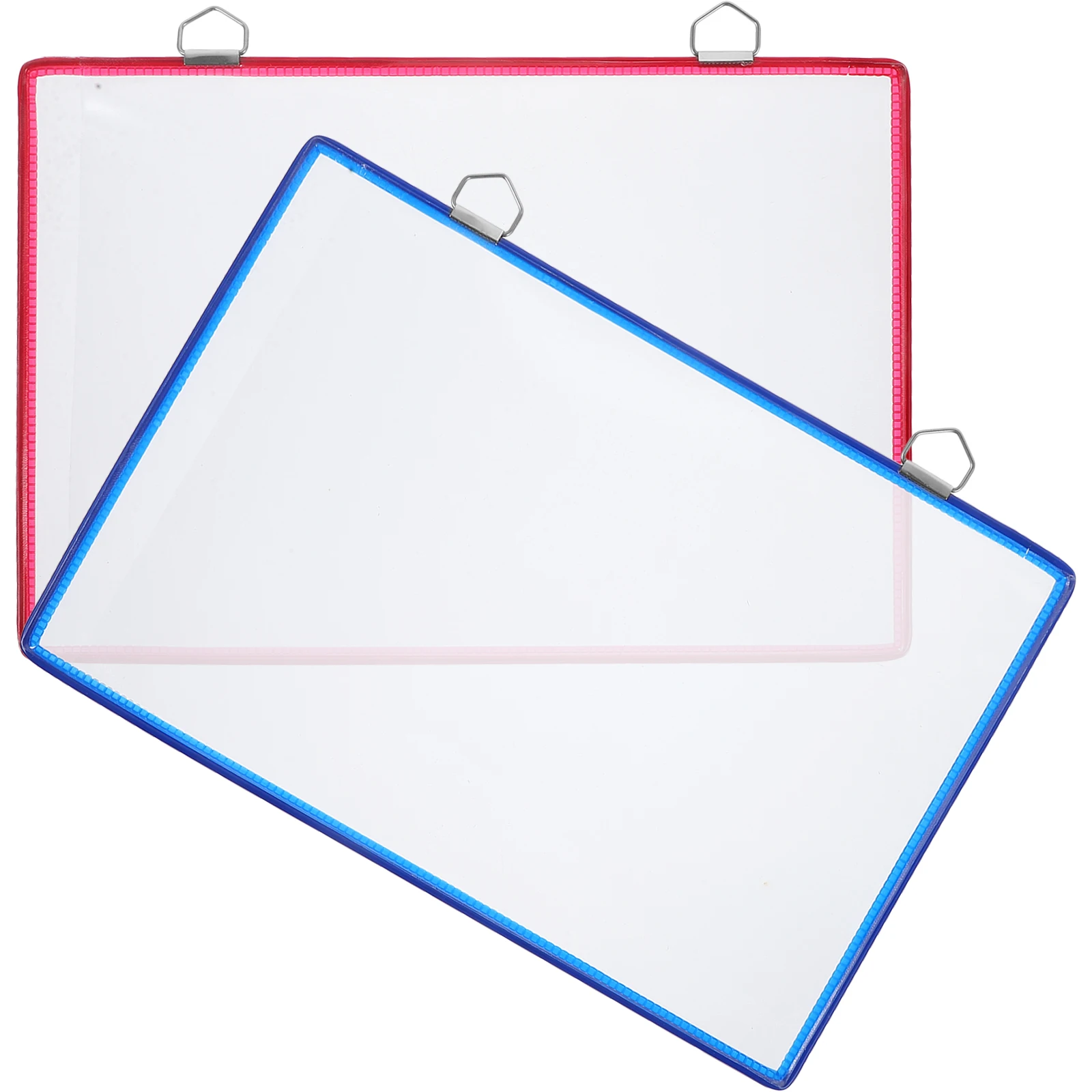 

2pcs File Display Bag Horizontal Transparent Document Folder Holder Plastic Wall Mounted Storage Solution For Home