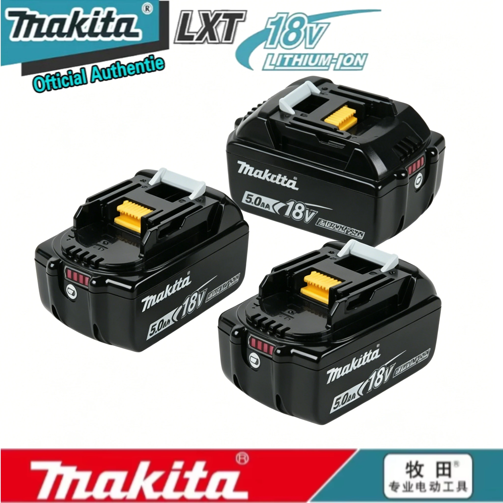 

100% Original Makita 18V5.0Ah Battery with LED Power Indicator for Makita Cordless Drill Impact Driver Circular Saw Power Tools