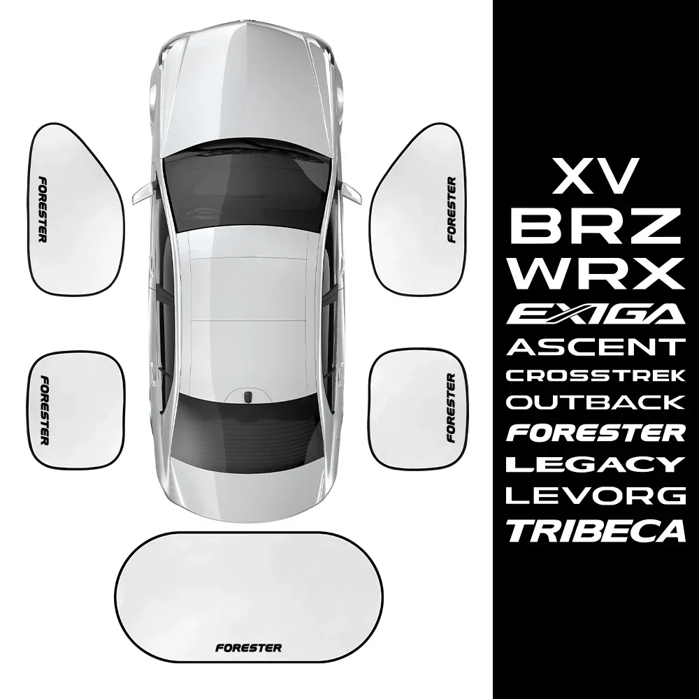 5PCS/Set Car Sunshade Cover Auto Accessories For Subaru Forester XV Outback Legacy WRX Tribeca Levorg BRZ Crosstrek Exiga Ascent