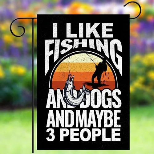 Garden Flag 12x18inch I Like Fishing And Dogs Decor Yard Sign Welcome Flag JJE DDI GGX