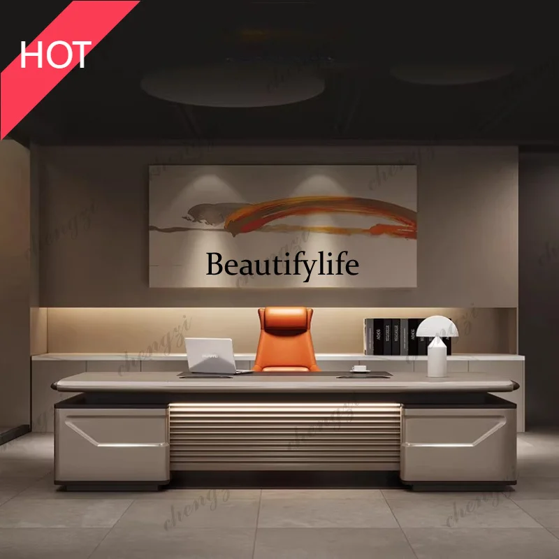 A49 Modern High-end Luxury Office Table Bureaux De Travail Mesa De Computador Multi Functional Baking Paint Computer Desk
