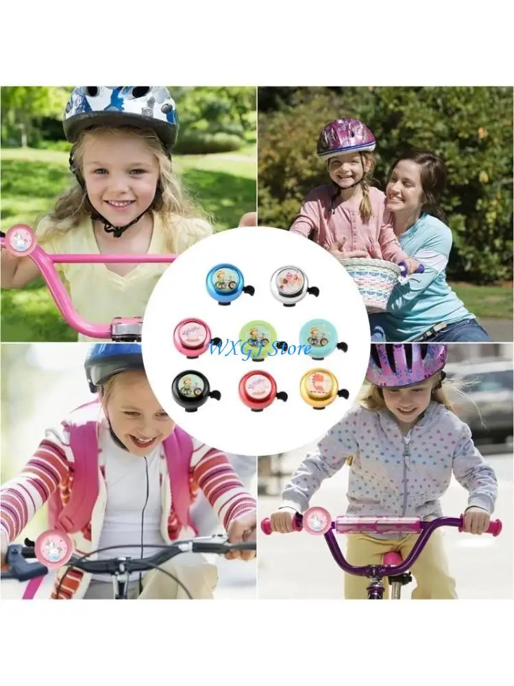 37JE Childrens Bikes Bells with Sticker Loud Crisps Sound Bikes Bells Cyclings Part