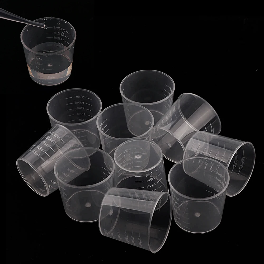 20/100pcs Transparent Plastic Measuring Cups Disposable Liquid Pot Container For Epoxy Resin Silicone Mold DIY Jewelry Making