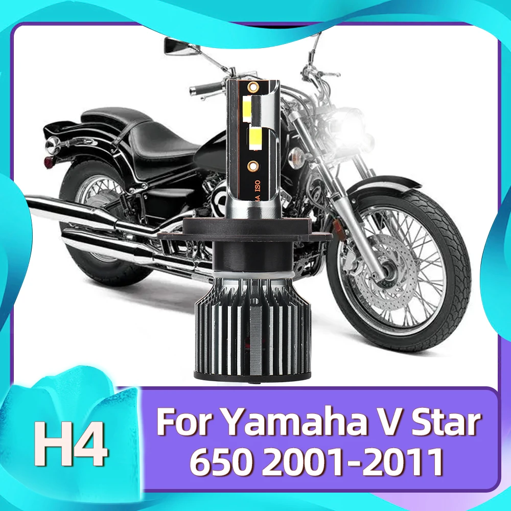 LSlight 1PC H4 LED Motorcycle Headlight Bulb For Yamaha V Star 650 Year 2001 2002 2003 2004 2005 2006 2007 2008 2009 2010 2011