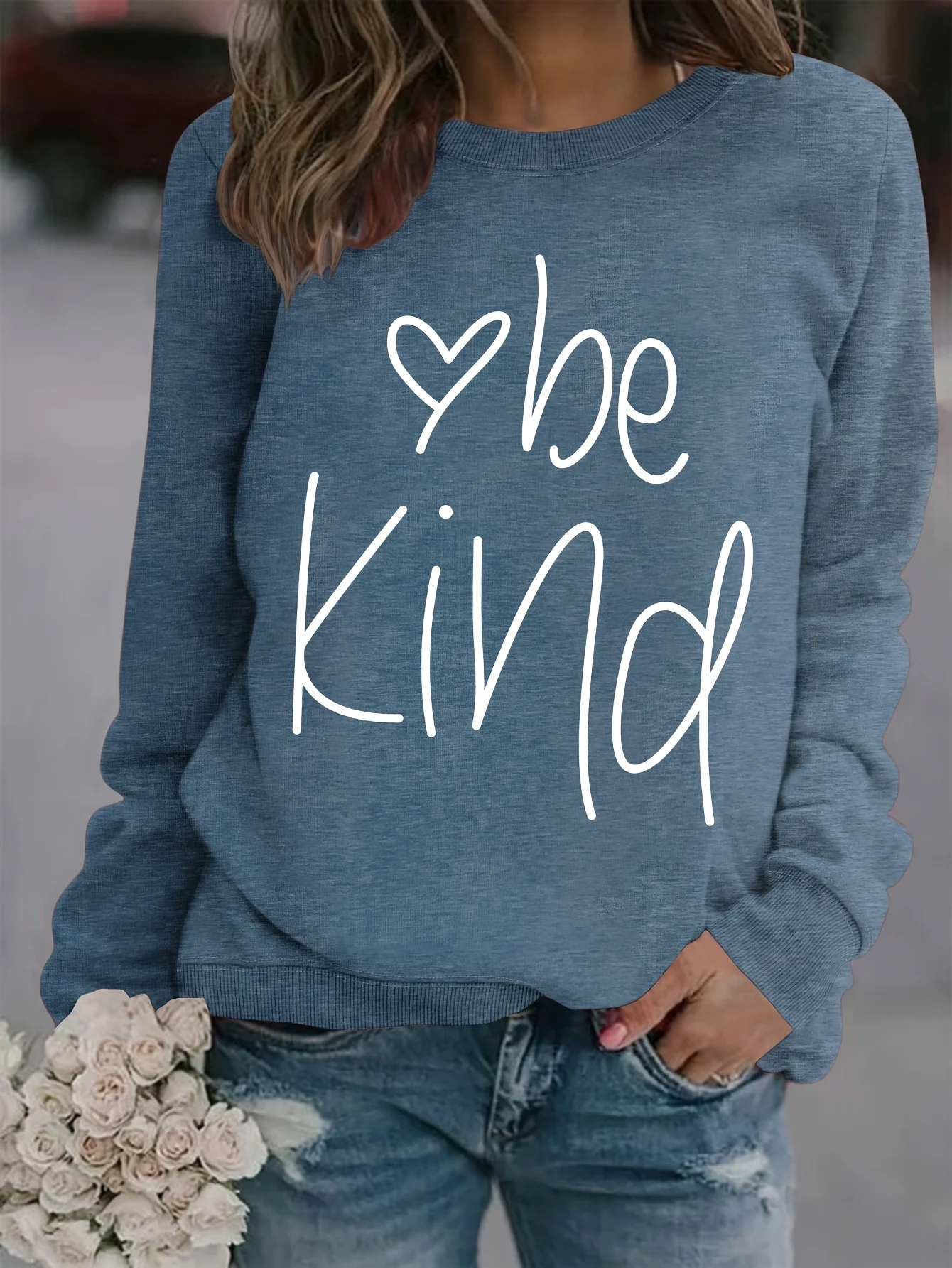 

Heart & Be Kind Letter Graphic Print Women's Sweatshirts Oversized Hoodies Women Clothing Casual Long Sleeve Top Fashion