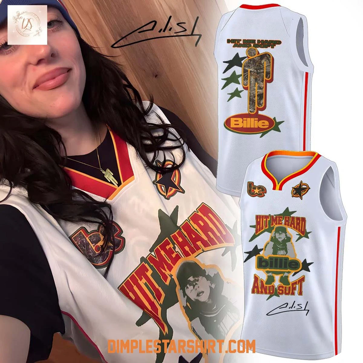 Hip Hop Y2K Streetwear Eilish Hit Me Hard and Soft Tour 2026 America Vintage Basketball Jersey Fans Vest Summer Family Matching