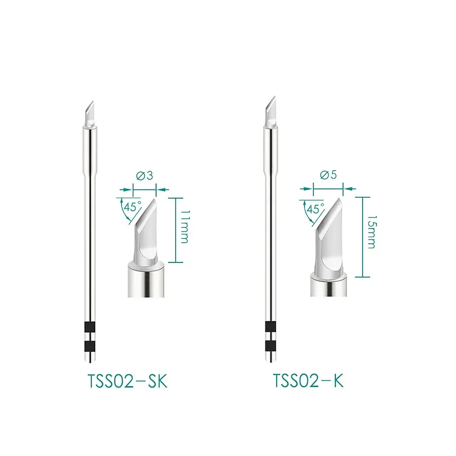 QUICK TSS02 TSS02B SK I IS K 1C 2C 3C 0.8C Soldering Iron Tip for TS1200A Soldering Station Maintenance Soldering Iron Tip Tool