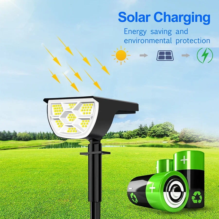 1/2/4PCS Solar Spot Light 68/72 LED Outdoor Garden Solar Landscape Spotlights Waterproof 3 Modes Wall Light Door Backyard Garage