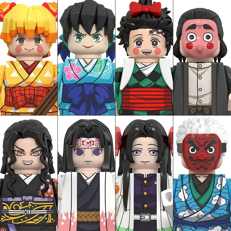 Demon Slayer Building Block Minifigures 50PCS Tanjirou Nezuko Giyuu Shinobu Collectible Action Figure Kids Assembly Toy Gift view 6