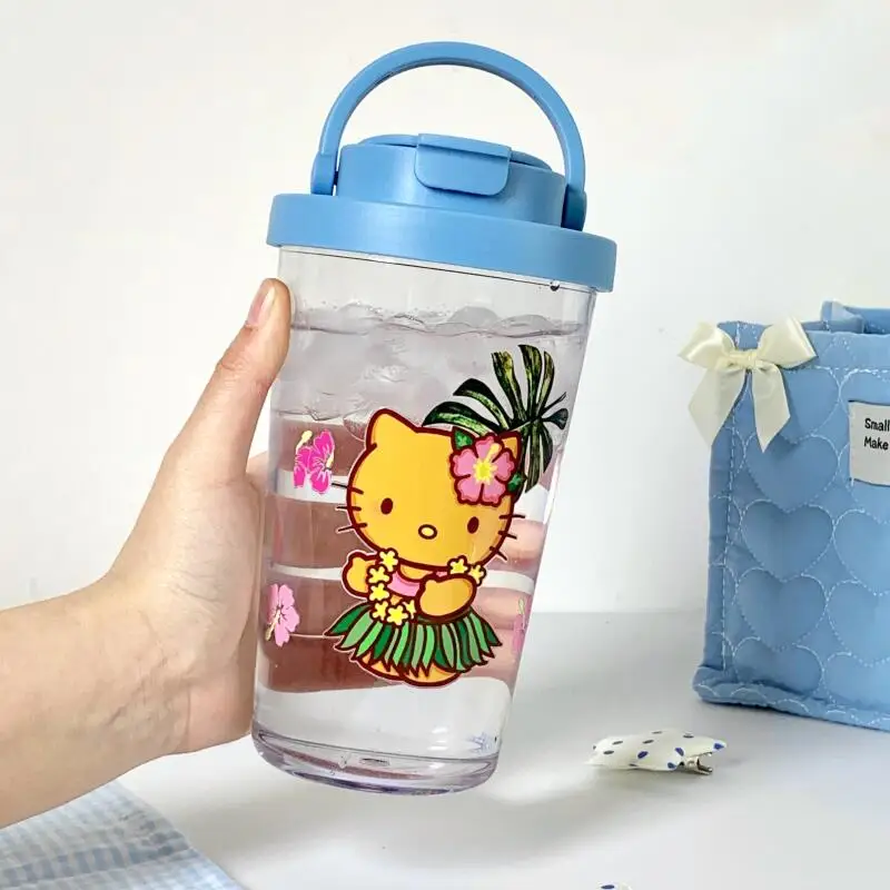 

Sanrio Hello Kitty пластиковая чашка для воды, чашка для горячей воды, хит-продукт, новый продукт, Kawaii, большая емкость, портативная, на открытом воздухе, для кампуса, для взрослых