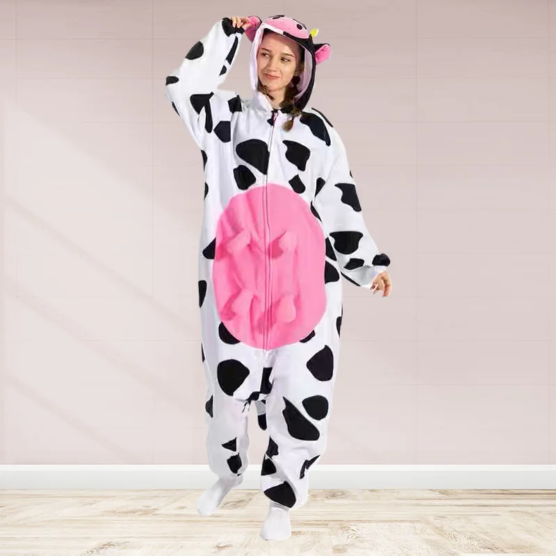 Divertida manta portátil de vaca lechera, pijamas suaves para dormir para adultos, manta bonita para lanzar sofá, disfraces de Halloween, accesorios para el hogar