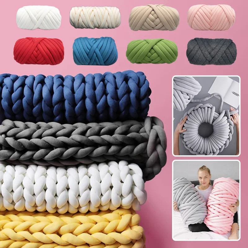 

Толстая гигантская пряжа для ручного вязания, ультратолстая пряжа для вязания пледов своими руками, нитки для вязания без спиц, для вязания крючком без игл