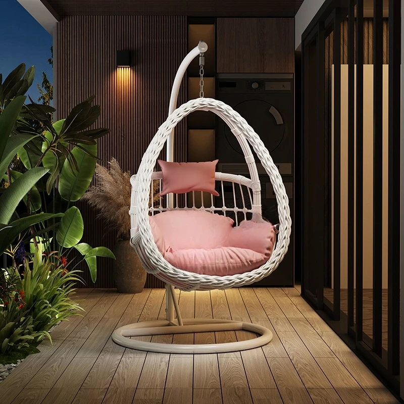 Outdoor  Basket Rattan Chair Rocking Chair Balcony Swing, Cradle Chair